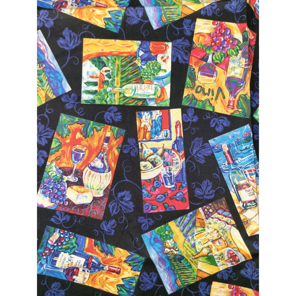 Robert Kaufman Vineyard Collection Wine Bottle Vino Cotton Fabric Quilt 45x43in